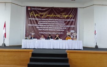 KPU Bolmong Bersinergi Dengan Bawaslu, Gelar Rakor Terpadu Mematangkan Persiapan Penyusunan (DPPH) Menjadi (DPS)
