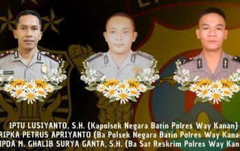 Tiga Anggota Polsi Polres Way Kanan Gugur Saat Grebek Perjudian