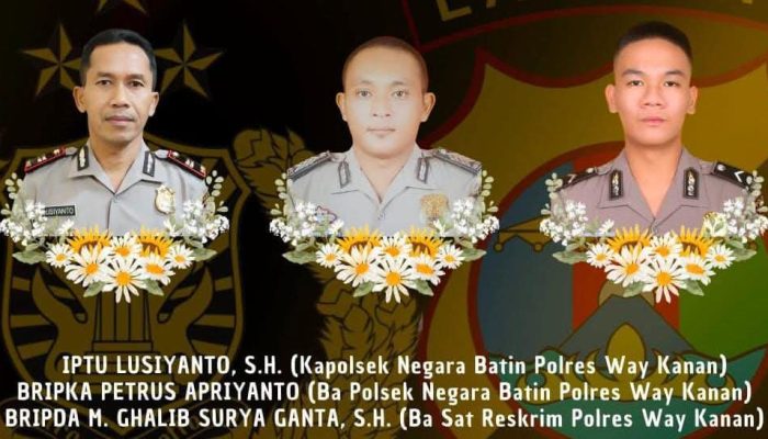 Tiga Anggota Polsi Polres Way Kanan Gugur Saat Grebek Perjudian